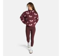 OHS Bows Teddy Half Zip Fleece Sweatshirt Pullover Jumper in Burgundy | Size: S/M OHS Burgundy S/M