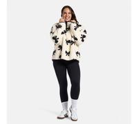 OHS Bows Teddy Half Zip Fleece Sweatshirt Pullover Jumper in White | Size: Large/XL OHS White L/XL