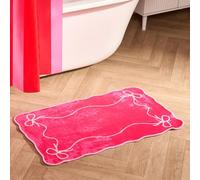 Ohs Bows Velvet Bath Mat Soft Absorbent Non Slip Shower Rug