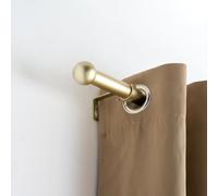 OHS Brass Curtain Pole 70 to 120cm, Extendable Curtain Pole for Eyelet Curtains 16mm Curtain Rod with Ball Finials Adjustable Metal Curtain Poles Brackets Included