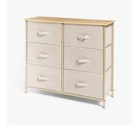 OHS Brooklyn Fabric 6-Drawer Chest Organiser Storage in Beige OHS Beige