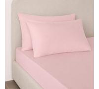 OHS Brushed Cotton Deep Fitted Sheet Double Sheets Fitted, Blush - Double | Deep Elasticated Fit Stays Secure All Night Soft Everyday Fabric Coordinates with Matching Pillowcases Fits Double Mattresses