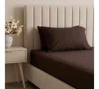 OHS Brushed Cotton Deep Fitted Sheet King Size Sheets Fitted, Coffee - King | Deep Elasticated Fit Stays Secure All Night Soft Everyday Fabric Coordinates with Matching Pillowcases Fits King Mattresses