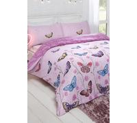 OHS Butterfly Heaven Duvet Cover with Pillowcase Set in Light Pink | Size: Double OHS Light Pink Double