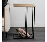 OHS C Shape Table Side End Living Room Furniture Bedside Nightstand in Light Brown OHS Light Brown