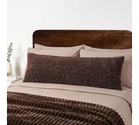 OHS Cable Knit Bolster Pillow Bed Cushions Bolster Cushion, Cofeee | Cylindrical Support Cushion Comfortable and Cosy Sofa or Bed Backrest