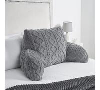 OHS Cable Knit Cuddle Cushion For Bed Sofa Super Soft Reading Pillow