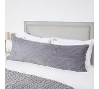 OHS Cable Knit Fleece Long Bolster Cushion Soft Maternity Support Pillow in Grey OHS Grey