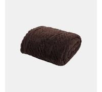 OHS Cable Knit Sherpa Throw Chunky Knit Reversible, Brown - 130 x 160cm | Cable Knit Sherpa Throw in Brown, 130 x 160cm, Chunky Knit Face with Soft Sherpa Fleece Reverse