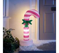 OHS Candy Cane Bow Inflatable Blow Up Santa Christmas Self, Hot Pink - 90cm | 90cm Light Up Display Inflating Design Indoor or Outdoor Use Built in Air Blower Statement Yard Display Ready in Minutes