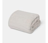 Ohs Carved Faux Fur Fleece Throw Supersoft Thermal Blanket - 120 X 150Cm - Stone