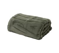 OHS Carved Faux Fur Throw Blankets and Throws, Woodland Green - 120 x 150cm | Machine Washable Fabric Fade Resistant Colour Sofa or Bed Ready Soft Cosy Texture Warm Winter Layer Living Room Essential