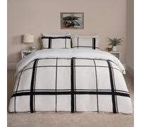 OHS Check Duvet Cover Bedding Set Teddy Fleece Warm Soft Quilt, Double