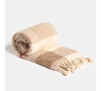 OHS Check Tassel Sherpa Fleece Throw Ultra Soft Cosy Blanket