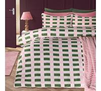 OHS Checkerboard Bedding Set Microfibre Duvet Cover with Pillowcase in Green | Size: King OHS Green King