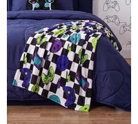 OHS Checkerboard Gaming Throw Large Throws for Beds, Multi - 125 x 150cm | Machine Washable Fabric Fade Resistant Colour Sofa or Bed Ready Soft Cosy Texture Warm Winter Layer Living Room Essential