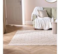 OHS Checkerboard Rug Soft Floor Carpet Non Slip Area Mat in Stone | Size: 120 cm x 170 cm OHS Stone 120 cm x 170 cm