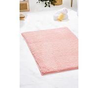 OHS Chenille Bath Mat Noodle Absorbent Non-Slip Soft Shower in Baby Pink OHS Baby Pink