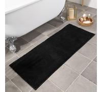 OHS Chenille Bath Mat Noodle Absorbent Non-Slip Soft Shower in Black OHS Black