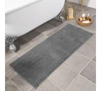 OHS Chenille Bath Mat Noodle Absorbent Non-Slip Soft Shower in Charcoal OHS Charcoal