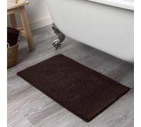 OHS Chenille Bath Mat Noodle Absorbent Non-Slip Soft Shower in Chocolate OHS Chocolate