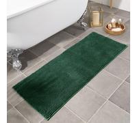 OHS Chenille Bath Mat Noodle Absorbent Non-Slip Soft Shower in Dark Green OHS Dark Green