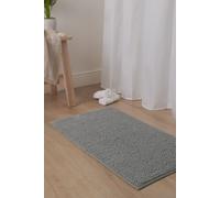 OHS Chenille Bath Mat Noodle Absorbent Non-Slip Soft Shower in Silver OHS Silver