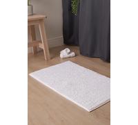OHS Chenille Bath Mat Noodle Absorbent Non-Slip Soft Shower in White OHS White
