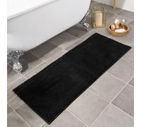 Ohs Chenille Noodle Non-Slip Soft Shower Bath Mat, 45 X 110Cm - Black