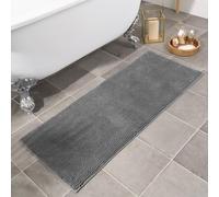 Ohs Chenille Noodle Non-Slip Soft Shower Bath Mat, 45 X 110Cm - Charcoal
