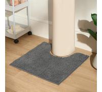 Ohs Chenille Noodle Non-Slip Soft Shower Pedestal Bath Mat, 45 X 45Cm - Charcoal