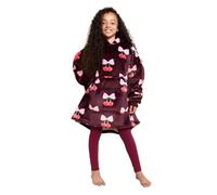 OHS Cherry Bow Hoodie Blanket Kids Sherpa Fleece Oversized Hoodie, Burgundy