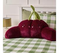 OHS Cherry Character Cuddle Cushion for Adults, Valentines Gifts Comfy Reading Pillows Super Soft Teddy Fleece Kids Cushions with Arms Gaming Pillow Relaxing Comfy Snuggle Cushion, Burgundy