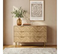 Ohs Chevron 6 Drawer Chest Of Drawers Cabinet Sideboard Storage Unit
