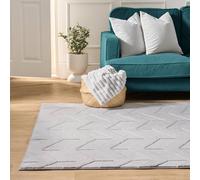 OHS Chevron Carved Rug Soft Floor Carpet Non Slip Area Mat in Grey | Size: 80 cm x 150 cm OHS Grey 80 cm x 150 cm