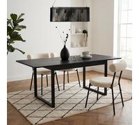 Ohs Chevron Extendable Dining Table Engineered Wood 4-6 Seater - Black
