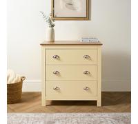 Ohs Chicago 3 Drawer Bedside Table Hallway Cabinet Nightstand, Cream