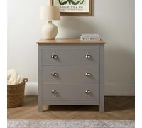 Ohs Chicago 3 Drawer Bedside Table Hallway Cabinet Nightstand, Grey