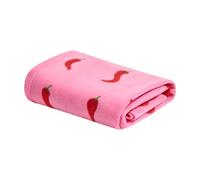 OHS Chilli Print Fleece Blanket Pink Throws for Sofas Bed, Gifts for Women Soft Warm Cosy Polar Throw Blanket Over Settee Decorative Lightweight Comfy Single Bed Throw, 120 x 150cm