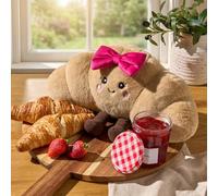 Ohs Chloe The Bow Croissant Filled Cushion Novelty Home Decor Fleece Toy