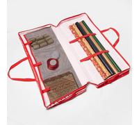 OHS Christmas 1 X Wrapping Paper Storage Organiser Nordic Xmas Gift Wrap Bag, Red