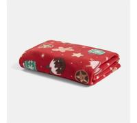 OHS Christmas Blanket Red Throws for Sofas, Soft Cosy Festive Xmas Treats Polar Fleece Blanket for Bed Settee Xmas Decorations Christmas Throw Single Bed Throw, 120 x 150cm