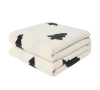 OHS Christmas Blanket Throws for Sofa, Xmas Decorations Ultra Soft Warm Festive Xmas Tree Print Polar Fleece Blanket for Bed Settee Christmas Throw Single Bed Throws, Monochrome - 120 x 150cm