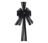 OHS Christmas Door Bow Large Wreath Decoration, Black | Large Black Christmas Door Bow for Front Door, Wreath or Bannister, Ready-Shaped Festive Decoration
