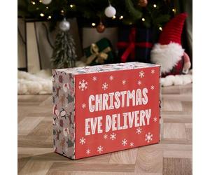 OHS Christmas Eve Box, Festive Reusable Gift Box for Presents with fold Over Lid Christmas Gifts Kids Families Couples Xmas Gift Packaging for Festive Treats Story Books Holidays Surprises