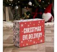 OHS Christmas Eve Box, Festive Reusable Gift Box for Presents with fold Over Lid Kids Families Couples Gift Packaging for Festive Treats Story Books Holidays Surprises
