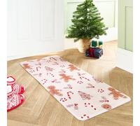 OHS Christmas Runner Rug, Xmas Gingerbread Man Christmas Rugs for Living Room Super Soft Non-Shedding Non-Slip Runner Rugs for Hallway Xmas Decorations Carpet Floor Mat, Natural - 50 x 120cm