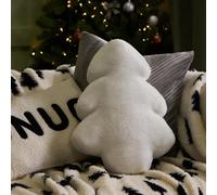 OHS Christmas Tree Faux Fur Scatter Cushion Decorative Pillow in White OHS White