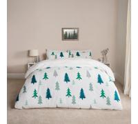 OHS Christmas Tree Fluffy Duvet Cover Single, Teddy Fleece Quilt Cover Thermal Bedding Set Winter Duvet Single Super Soft Comfy Bed Set Covers with Pillowcase - Cream