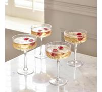 OHS Cocktail Glasses Set of 4 Clear Plastic Coupe Espresso Martini Glasses | Reusable Unbreakable Desserts Prosecco Glasses Parties Weddings Outdoor BBQs Events Champagne Margaritas Drinking Glasses